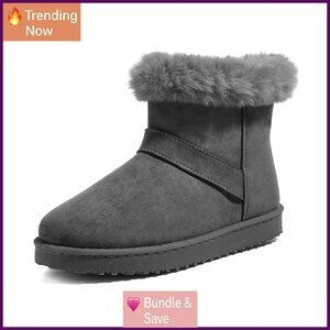 Women's Snow Boots Winter Warm Ankle Booties Suede Fur Lined Water-Resistant